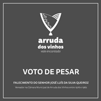 Voto de Pesar e Declaração de Luto Municipal pelo falecimento do Senhor José Luís da Silva Queiroz 