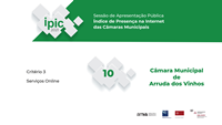 Câmara de Arruda entre as 10 melhores do país na disponibilização de serviços online