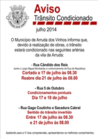 Aviso trânsito condicionado
