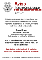 Aviso trânsito condicionado