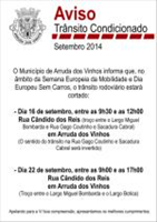 Aviso trânsito condicionado