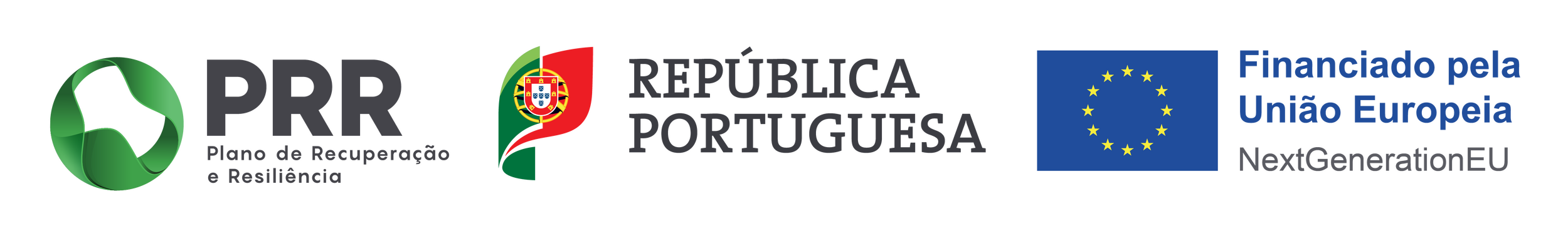 logotipos PRR, Rep&uacute;blica Portuguesa e Uni&atilde;o europeia